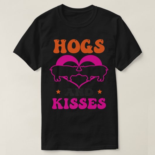 Hogs And Kisses Design Pig Valentines Premium 2711 T-Shirt (Design vorne)