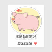 Hogs and Kisses Funny Hog Pig Pub Aufkleber (Blatt)