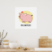 Hogs and Kisses Funny Hog Pig Pub Poster (Küche)