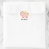 Hogs and Kisses Funny Hog Pig Pub Runder Aufkleber (Tasche)