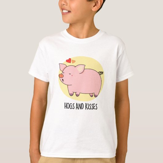 Hogs and Kisses Funny Hog Pig Pub T-Shirt (Vorderseite)