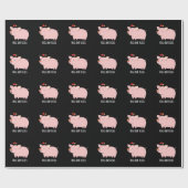 Hogs and Kisses Funny Hog Pig Pun Dark BG Geschenkpapier (Flach)