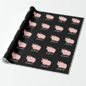 Hogs and Kisses Funny Hog Pig Pun Dark BG Geschenkpapier (Ungerollt)