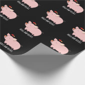 Hogs and Kisses Funny Hog Pig Pun Dark BG Geschenkpapier (Ecke)