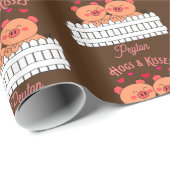 Hogs and Kisses Hinzufügen eines Namenswrapping-Pa Geschenkpapier (Rolleneckpunkt)