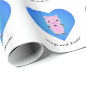 Hogs and Kisses Pig Geschenkpapier (Rolleneckpunkt)