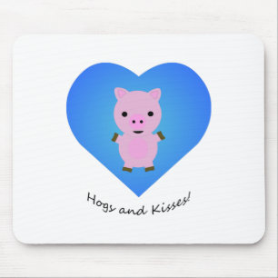 Hogs and Kisses Pig Mousepad
