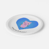 Hogs and Kisses Pig Pappteller (Schrägansicht)