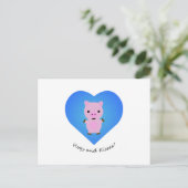 Hogs and Kisses Pig Postkarte (Stehend Vorderseite)