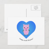 Hogs and Kisses Pig Postkarte (Vorne/Hinten)