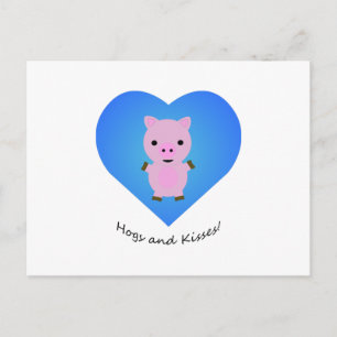 Hogs and Kisses Pig Postkarte