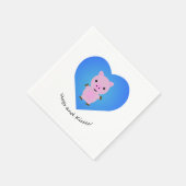 Hogs and Kisses Pig Serviette (Ecke)