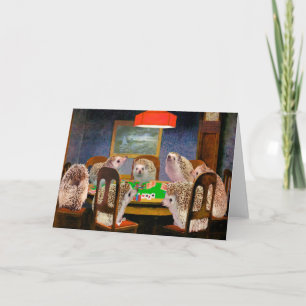 Hogs Poker Igel Art Card Feiertagskarte