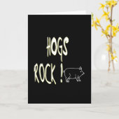 Hogs Rock! Grußkarte Karte (Gelbe Blume)