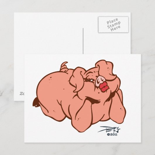 Hogs und Kisses Postkarte (Vorne/Hinten)