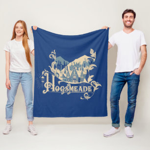 HOGSMEADE™ Vintage-Dorf-Grafik Fleecedecke