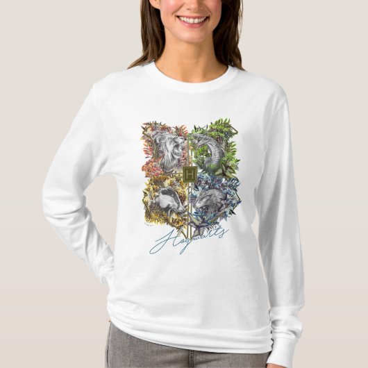 HOGWARTS™ Abzeichen Blumengrafik T-Shirt (Vorderseite)