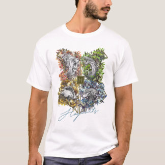 HOGWARTS™ Abzeichen Blumengrafik T-Shirt