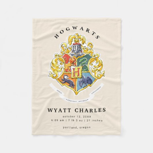 HOGWARTS™ Baby Birth Stats Fleece Blanket (Vorderseite)