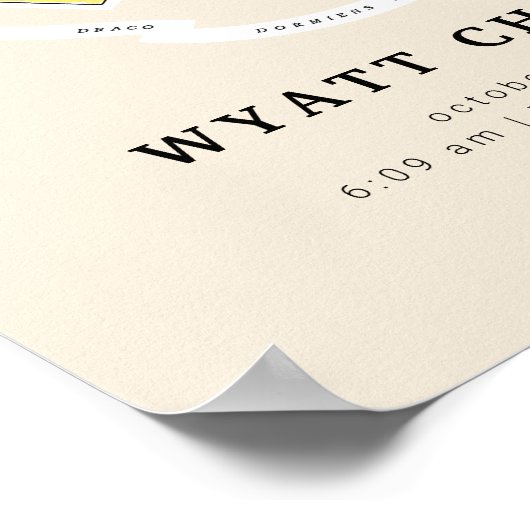 HOGWARTS™ Baby Birth Stats Poster (Ecke)