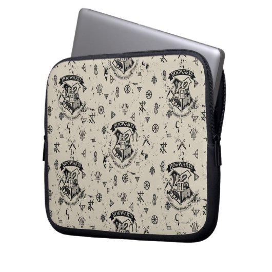 HOGWARTS™ Beige Muster Laptopschutzhülle (Vorderseite Links)