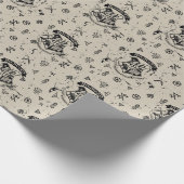 HOGWARTS™ Beiges Muster Geschenkpapier (Ecke)