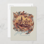 HOGWARTS™ CASTLE Blumengrafik Postkarte (Vorne/Hinten)