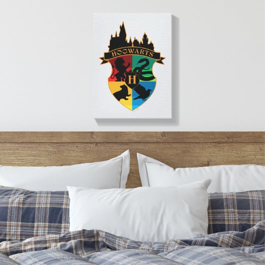 HOGWARTS™ Castle Wappen House Pride Abzeichen Leinwanddruck (Insitu (Schlafzimmer))