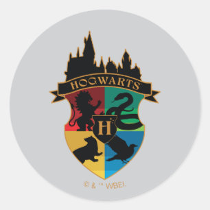 HOGWARTS™ Castle Wappen House Pride Abzeichen Runder Aufkleber