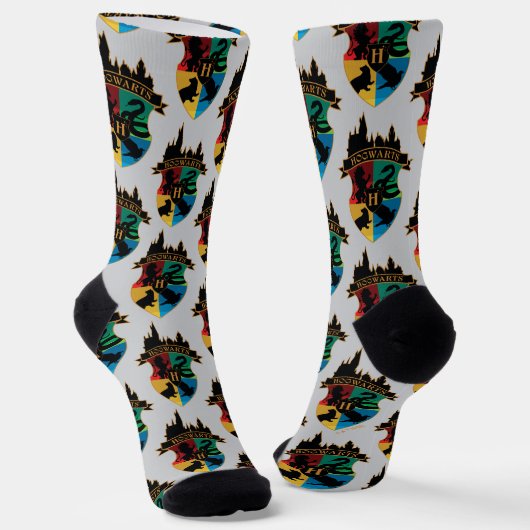HOGWARTS™ Castle Wappen House Pride Abzeichen Socken (Gewinkelt)