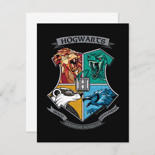 HOGWARTS™ Crosshatched Mitteilungskarte (Vorne/Hinten)