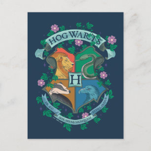 HOGWARTS™ Florales Wappen Postkarte