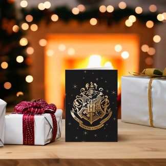 HOGWARTS™ Goldenes Wappen Feiertagskarte