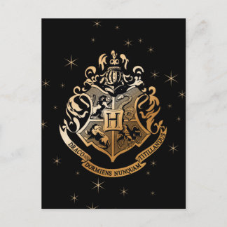 HOGWARTS™ Goldenes Wappen Feiertagspostkarte