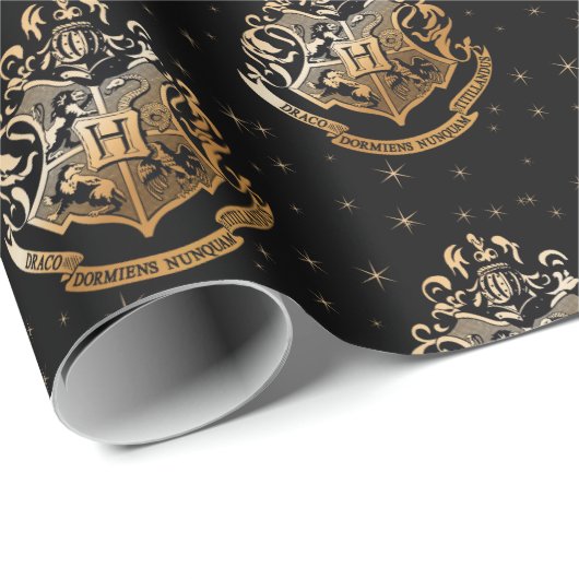 HOGWARTS™ Goldenes Wappen Geschenkpapier (Rolleneckpunkt)