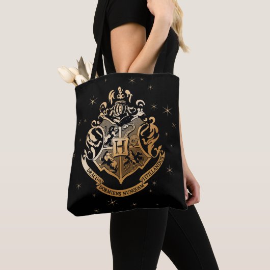 HOGWARTS™ Goldenes Wappen Tasche (Von Nahem)