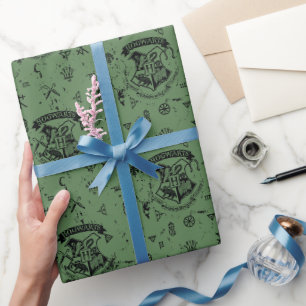 HOGWARTS™ Grünes Muster Geschenkpapier
