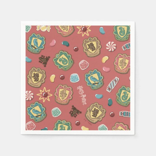 HOGWARTS™ Häuser Feiertags-Keks-Muster Serviette (Vorderseite)