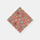 HOGWARTS™ Häuser Feiertags-Keks-Muster Serviette (Ecke)