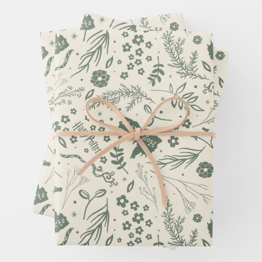 HOGWARTS™ Herbology Magic Pattern Geschenkpapier Set (Beispiel)