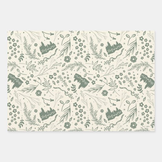 HOGWARTS™ Herbology Magic Pattern Geschenkpapier Set (Vorderseite)
