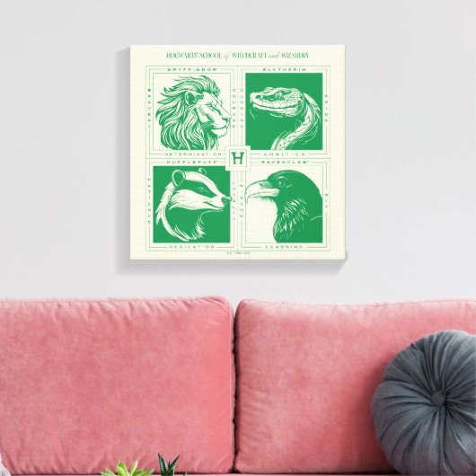 HOGWARTS™ House Animals Grid Leinwanddruck (Insitu (Wohnzimmer))