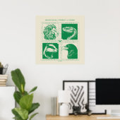 HOGWARTS™ House Animals Grid Poster (Heimbüro)