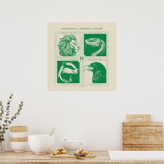 HOGWARTS™ House Animals Grid Poster (Küche)
