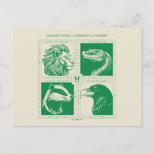 HOGWARTS™ House Animals Grid Postkarte