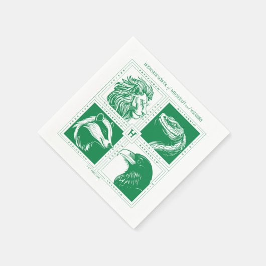 HOGWARTS™ House Animals Grid Serviette (Ecke)