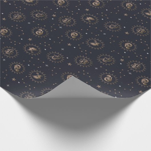 Hogwarts House Wappen Constellation Pattern Geschenkpapier (Ecke)