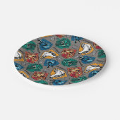 HOGWARTS™ Houses Crosshatched Pattern Pappteller (Schrägansicht)