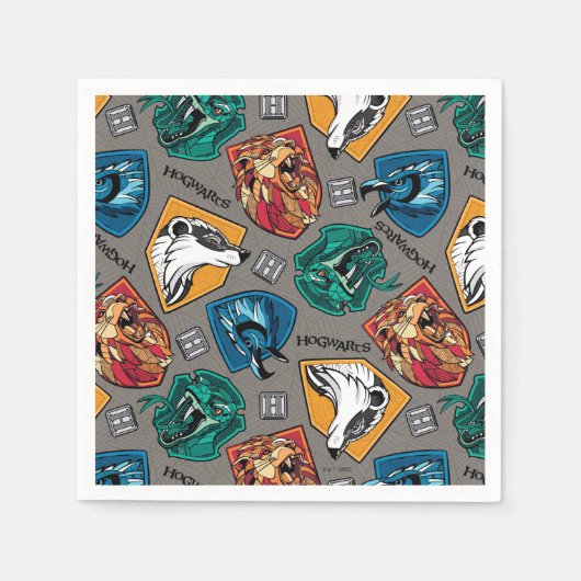 HOGWARTS™ Houses Crosshatched Pattern Serviette (Vorderseite)