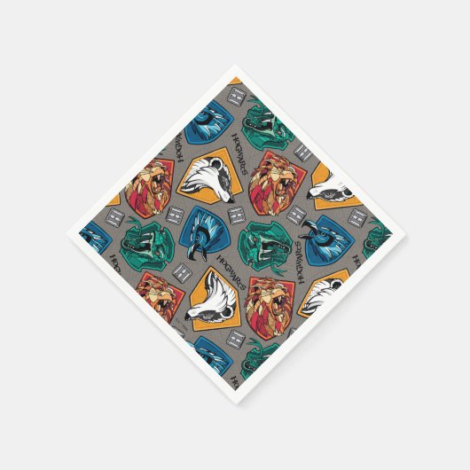 HOGWARTS™ Houses Crosshatched Pattern Serviette (Ecke)